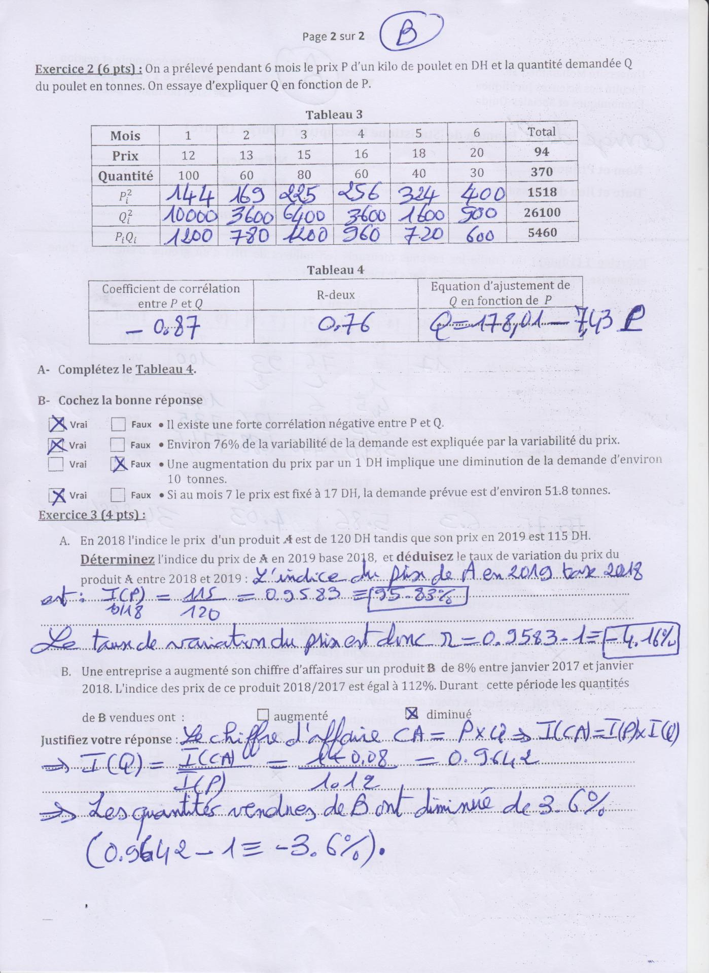 Cours Statistique 3ème PDF Cours,Exercices ,Examens